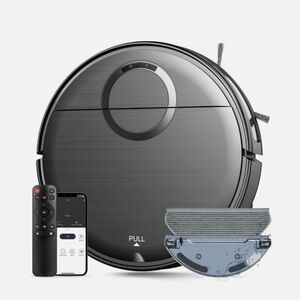 Black Robotic Vacuum & Mopping Cleaner